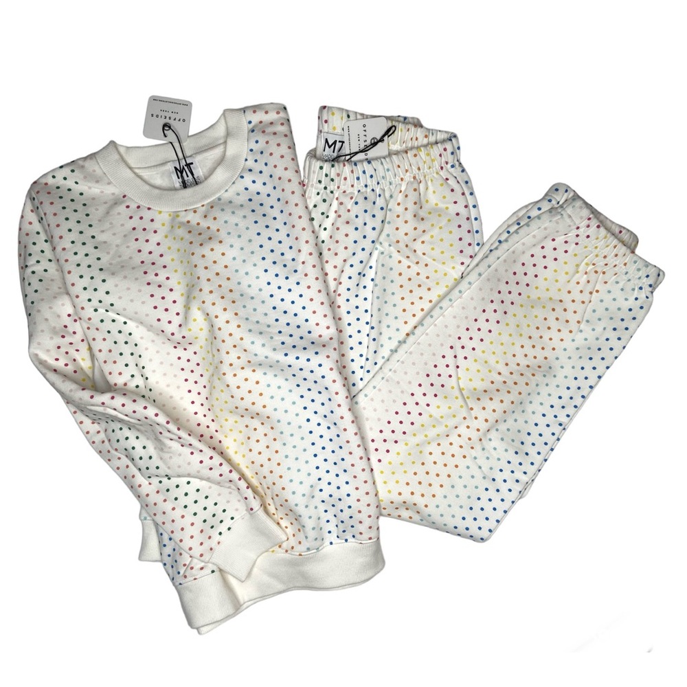 MT MADELEINE THOMPSON Graduated Rainbow Polka Dot Angelina Top & Molly Pant